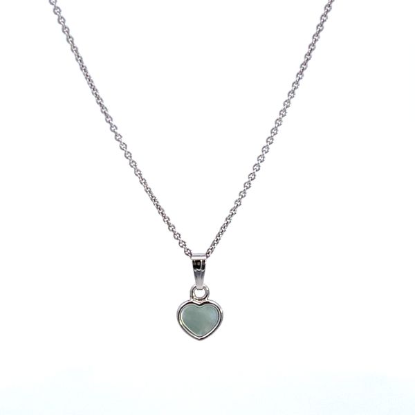 Sterling Silver Heart with Mop Stone Pendant Kiefer Jewelers Lutz, FL