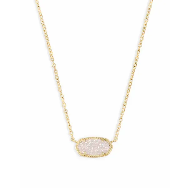 Kendra Scott Elisa Gold Pendant Necklace in Iridescent Drusy Kiefer Jewelers Lutz, FL