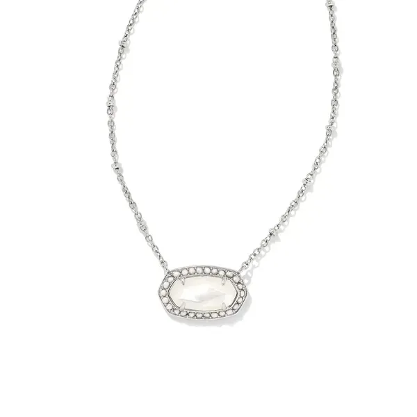 Kendra Scott Pearl Beaded Elisa Silver Pendant Necklace in Ivory Mother-of-Pearl Kiefer Jewelers Lutz, FL