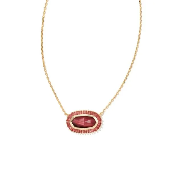 Kendra Scott Elisa Baguette Gold Red Mix Necklace Kiefer Jewelers Lutz FL