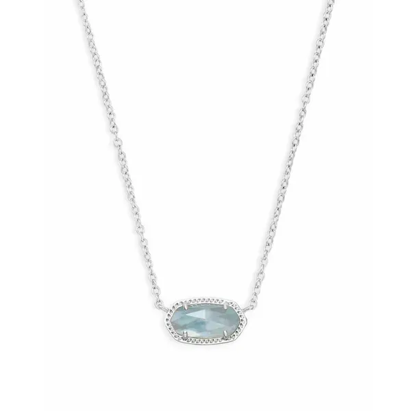 Kendra Scott Elisa Silver Light Blue Illusion Necklace Kiefer Jewelers Lutz, FL