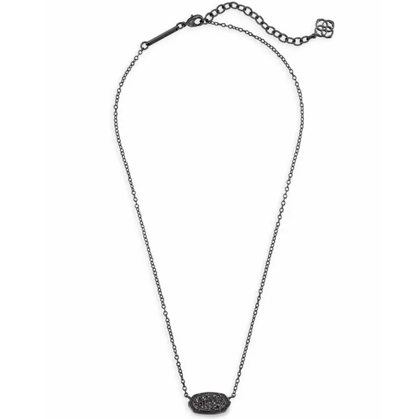 Kendra Scott Elisa Pendant Necklace in Black Drusy Image 2 Kiefer Jewelers Lutz, FL