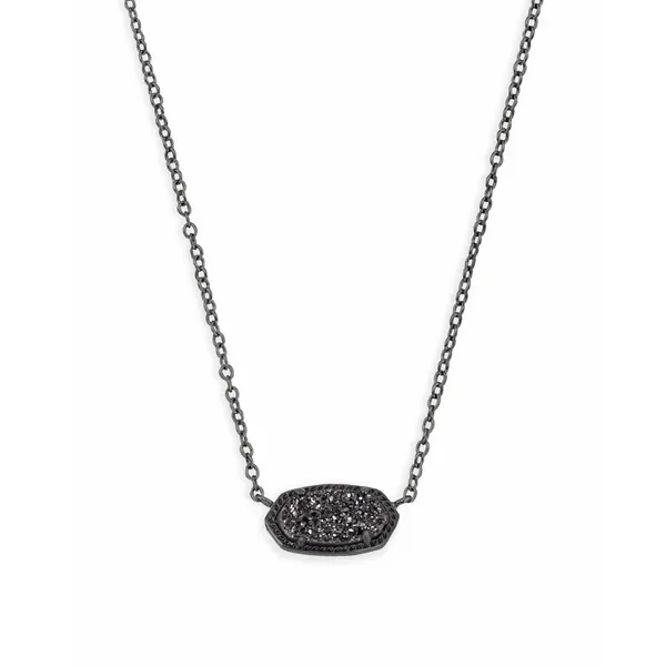 Kendra Scott Elisa Pendant Necklace in Black Drusy Kiefer Jewelers Lutz, FL