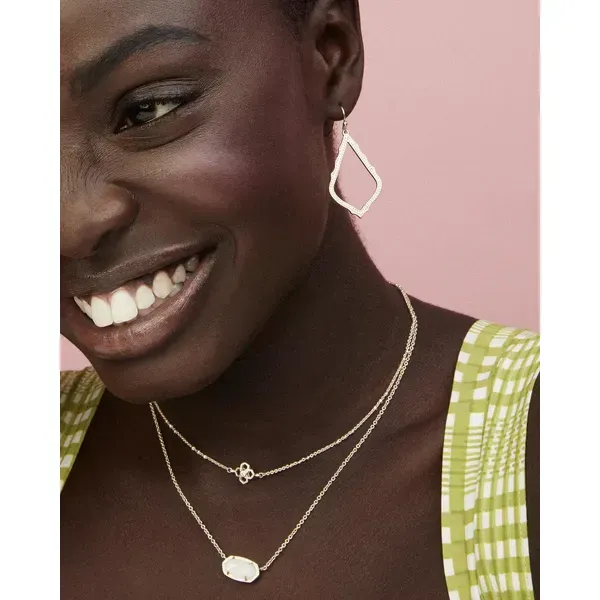 Kendra Scott Elisa Rose Gold Iridescent Drusy Necklace Image 2 Kiefer Jewelers Lutz, FL