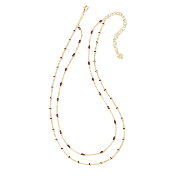 Kendra Scott Dottie Gold Burgundy Multi Strand Necklace Kiefer Jewelers Lutz, FL