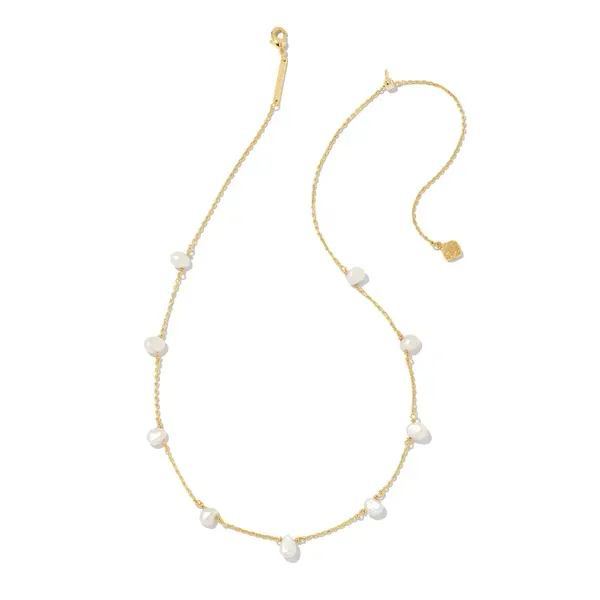 Kendra Scott Leighton Gold Pearl Strand Necklace Kiefer Jewelers Lutz, FL