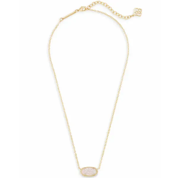 Kendra Scott Elisa Gold Pendant Necklace in Iridescent Drusy Image 2 Kiefer Jewelers Lutz, FL