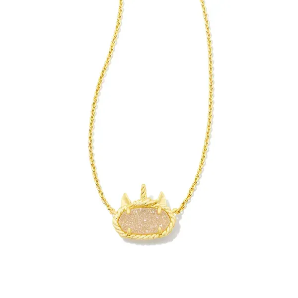 Elisa Gold Iriddescent Drusy Short Necklace Kiefer Jewelers Lutz, FL