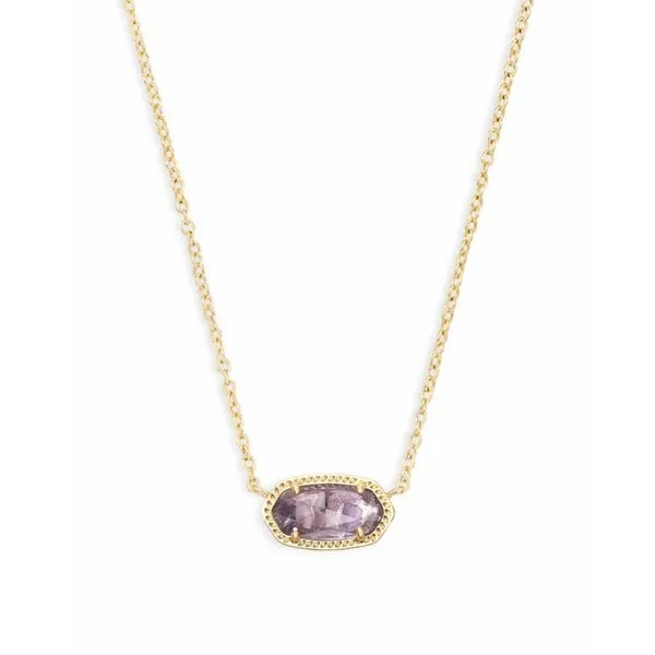 Kendra Scott Elisa Gold Pendant Amethyst Necklace Kiefer Jewelers Lutz, FL