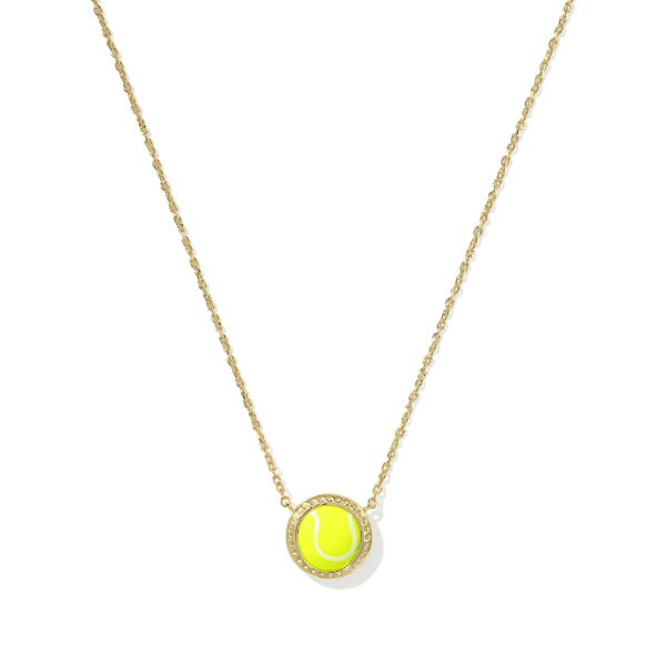 Kendra Scott Tennis Gold Short Pendant in Chartreuse Magnesite Kiefer Jewelers Lutz, FL