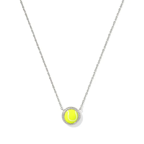 Kendra Scott Tennis Short Pendant Necklace in Chartreuse Magnesite Kiefer Jewelers Lutz, FL