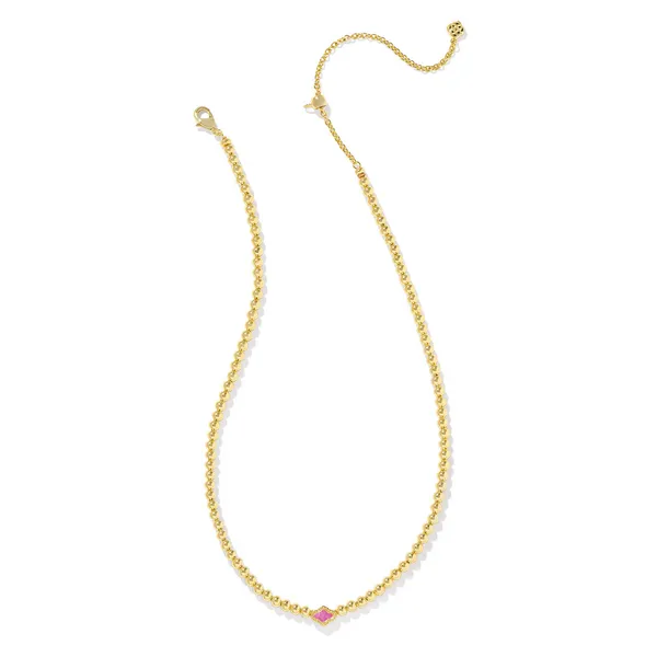 Kendra Scott Abbie Beaded Necklace Azalea Illusion in Gold Tone Image 2 Kiefer Jewelers Lutz, FL