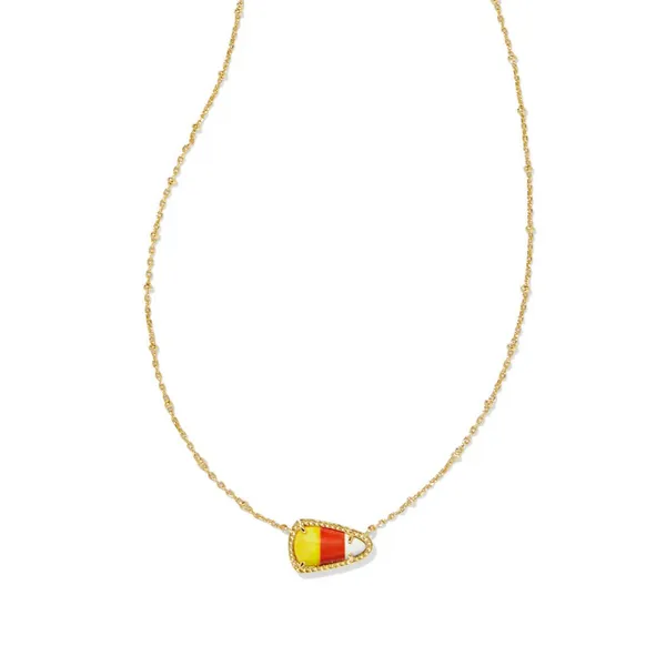 Kendra Scott Candy Corn Gold Short Pendant Necklace in Candy Corn Magnesite Kiefer Jewelers Lutz, FL