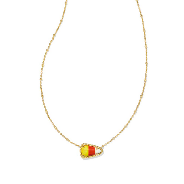 Kendra Scott Candy Corn Gold Short Pendant Necklace in Candy Corn Magnesite Kiefer Jewelers Lutz, FL