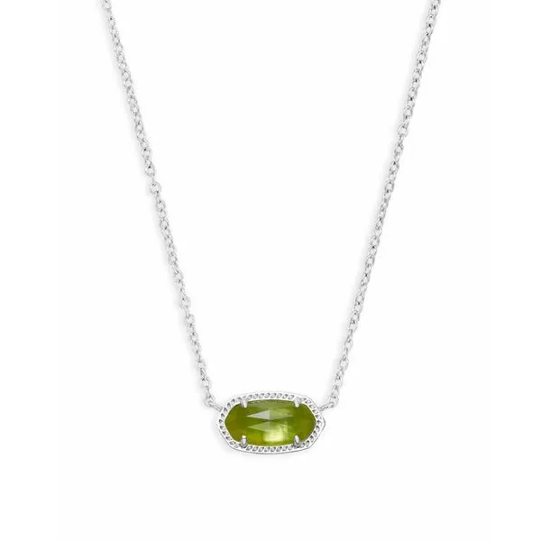 Kendra Scott Silver Peridot Necklace Kiefer Jewelers Lutz, FL
