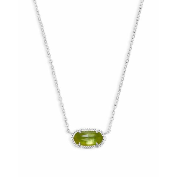 Kendra Scott Silver Peridot Necklace Kiefer Jewelers Lutz, FL