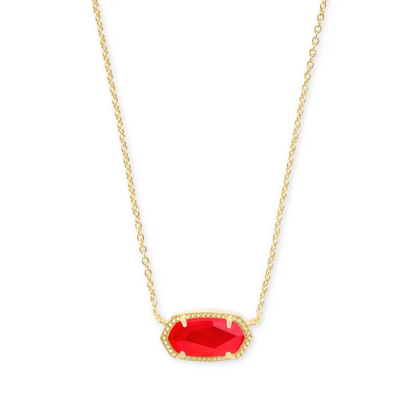 Kendra Scott Elisa Gold Pendant Necklace in Red Illusion Kiefer Jewelers Lutz, FL