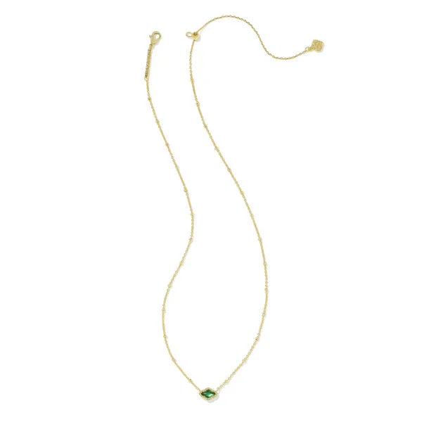 Kendra Scott Mini Abbie Gold Satellite Short Pendant Necklace in Green Illusion Image 2 Kiefer Jewelers Lutz, FL