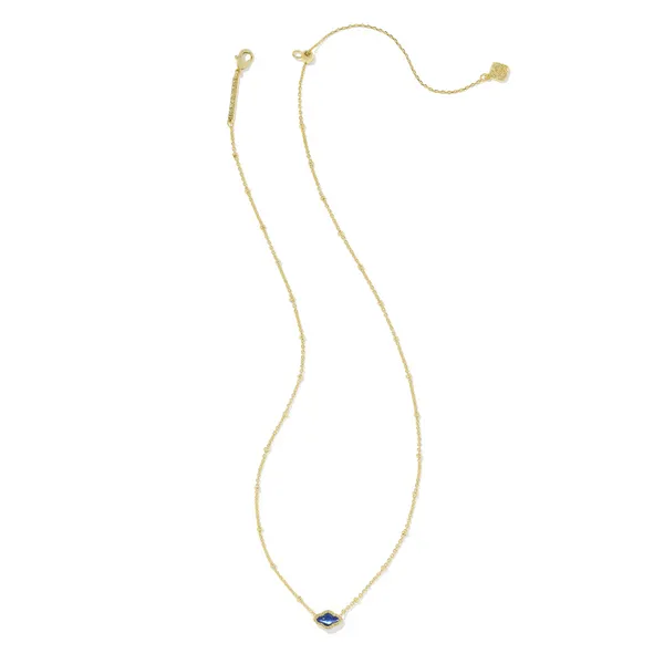 Kendra Scott Mini Abbie Gold Satellite Short Pendant Necklace in Navy Abalone Image 2 Kiefer Jewelers Lutz, FL