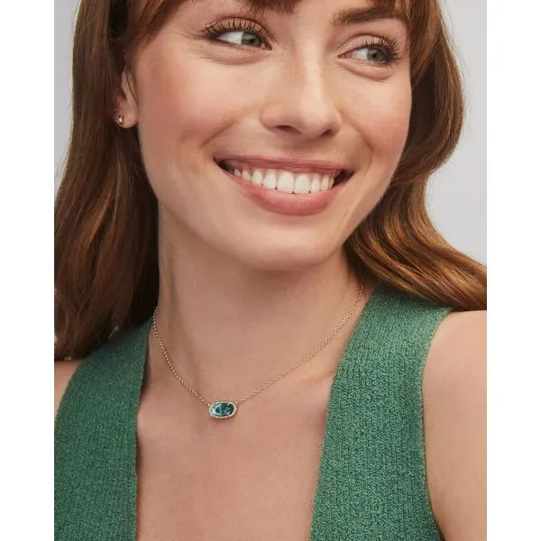 Kendra Scott Elisa Gold London Blue Glass Necklace Image 2 Kiefer Jewelers Lutz, FL