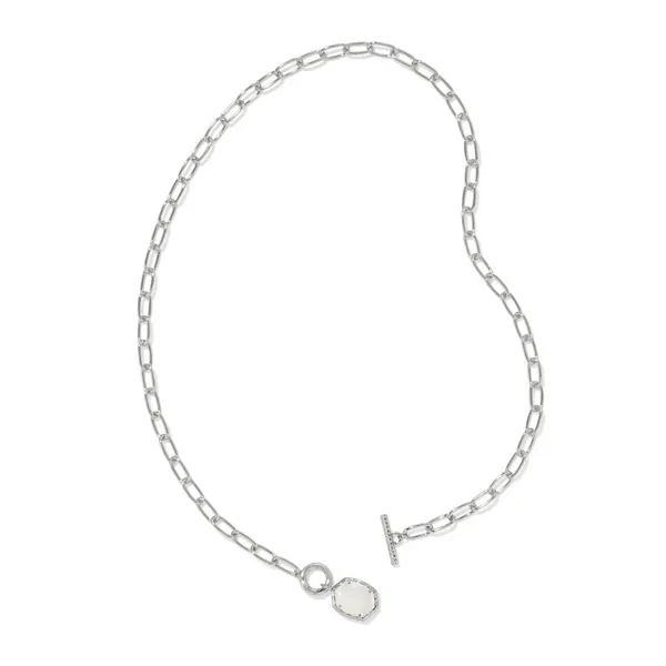 Kendra Scott Daphne Convertible Silver Link Necklace in Ivory Mother of Pearl Image 2 Kiefer Jewelers Lutz, FL