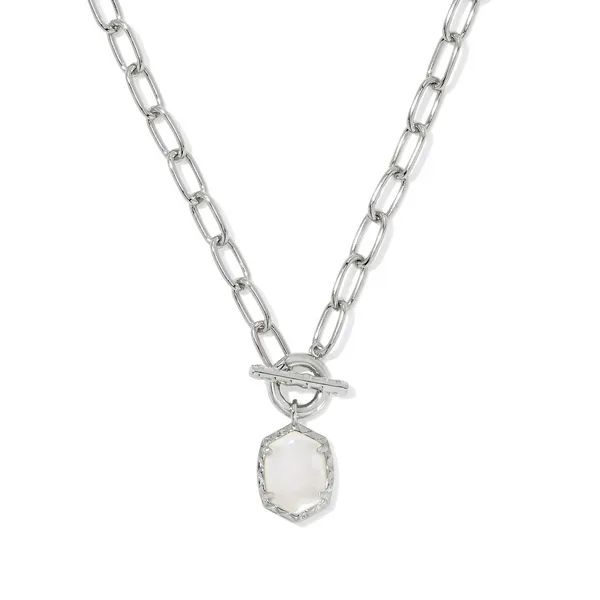 Kendra Scott Daphne Convertible Silver Link Necklace in Ivory Mother of Pearl Kiefer Jewelers Lutz, FL