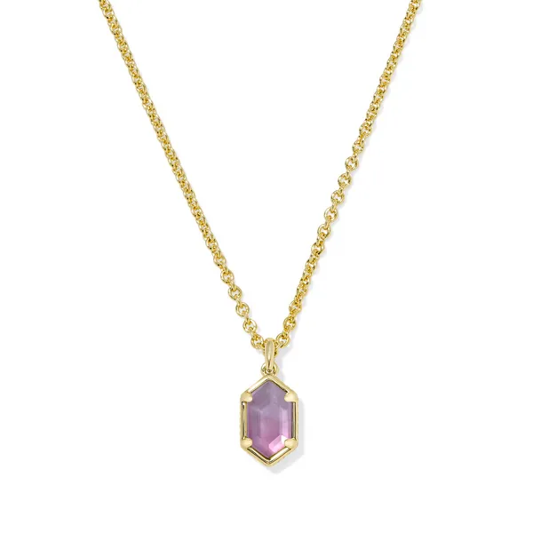 Kendra Scott Hallie Short Pendant Gold with Purple Watercolor Illusion Kiefer Jewelers Lutz, FL