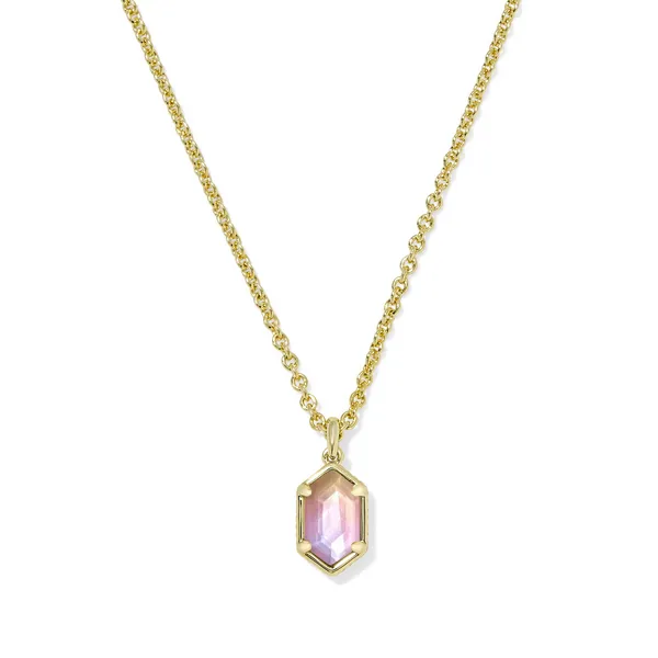 Kendra Scott Hallie Gold Short Pendant Sunrise Watercolor Kiefer Jewelers Lutz, FL