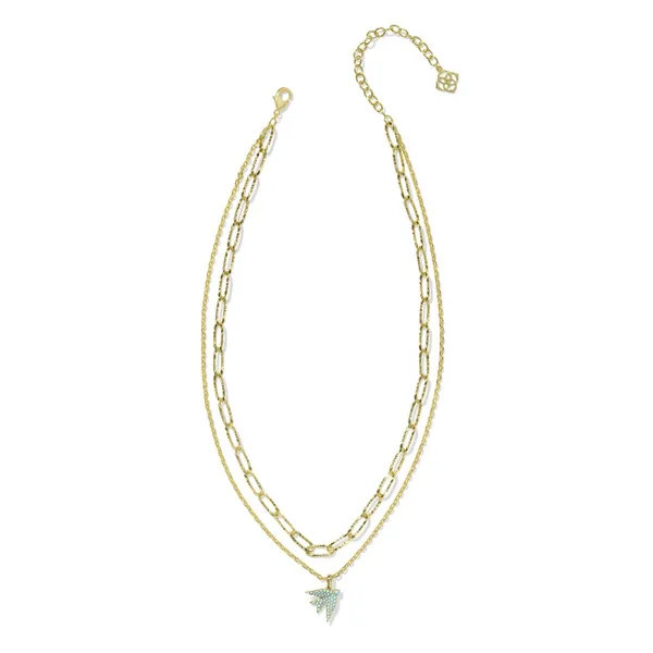 Kendra Scott Melody Bird Gold Multi Strand Necklace Image 2 Kiefer Jewelers Lutz, FL
