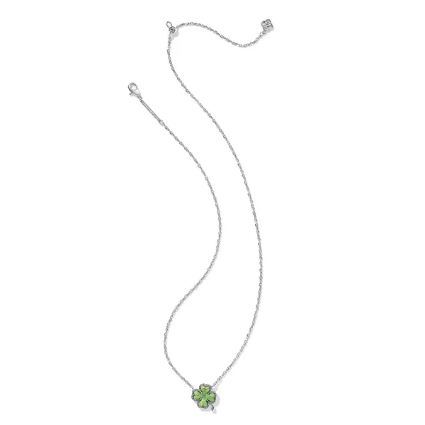 Kendra Scott Silver Clover Short Pendand Necklace Image 2 Kiefer Jewelers Lutz, FL