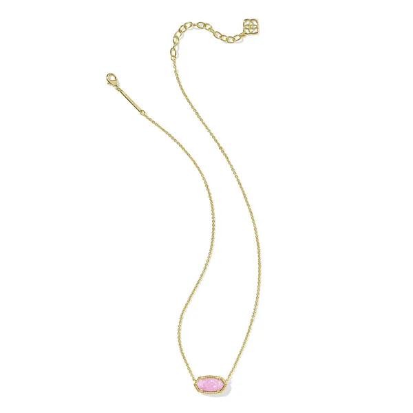 Kendra Scott Elisa Gold Short Pendant with Carnation Kyocera Opal Image 2 Kiefer Jewelers Lutz, FL