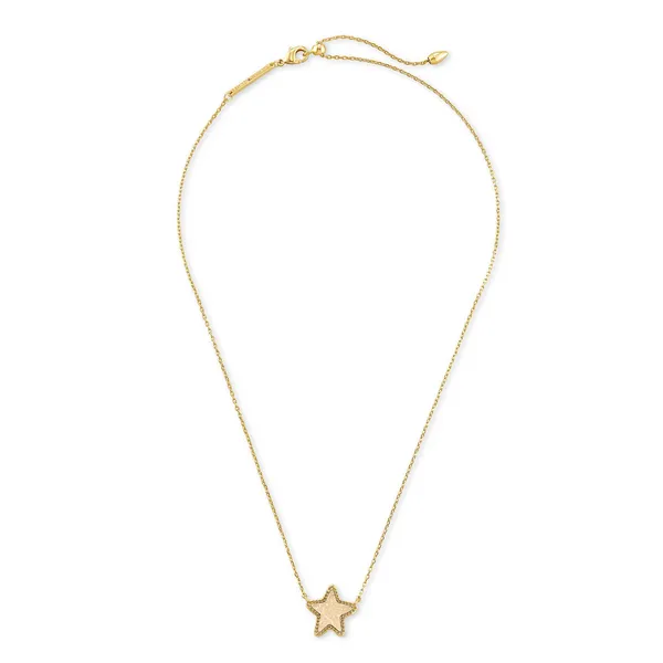 Kendra Scott Jae Star Gold Short Pendant in Iridescent Drusy Image 2 Kiefer Jewelers Lutz, FL
