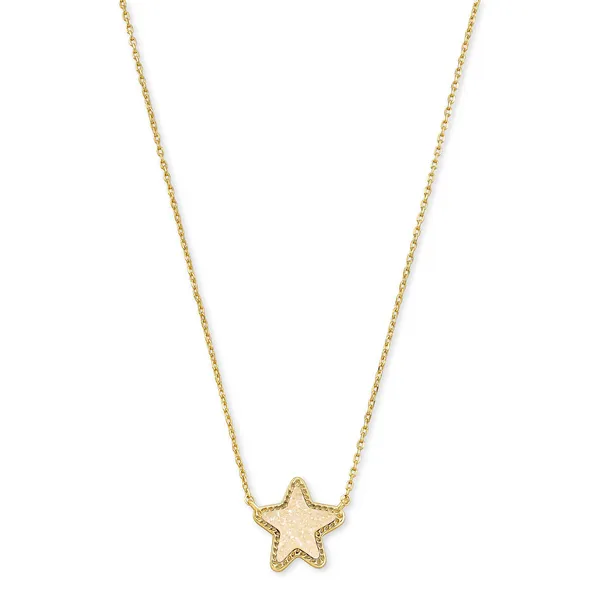 Kendra Scott Jae Star Gold Short Pendant in Iridescent Drusy Kiefer Jewelers Lutz, FL