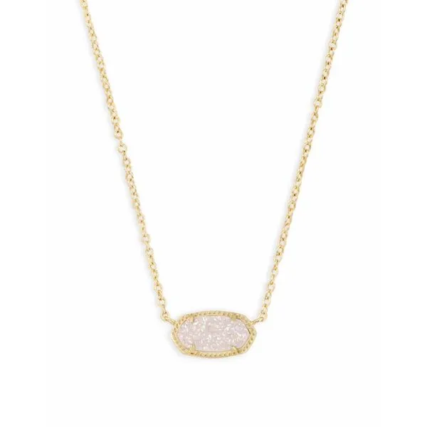 Kendra Scott Elisa Gold Pendant Necklace in Iridescent Drusy Kiefer Jewelers Lutz, FL