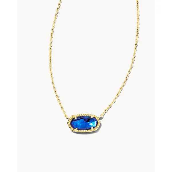 Kendra Scott Elisa Gold Navy Abalone Necklace Kiefer Jewelers Lutz, FL