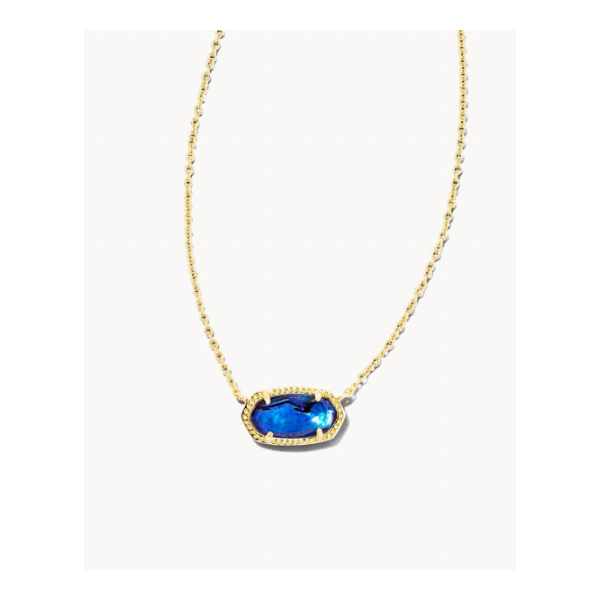 Kendra Scott Elisa Gold Navy Abalone Necklace Kiefer Jewelers Lutz, FL