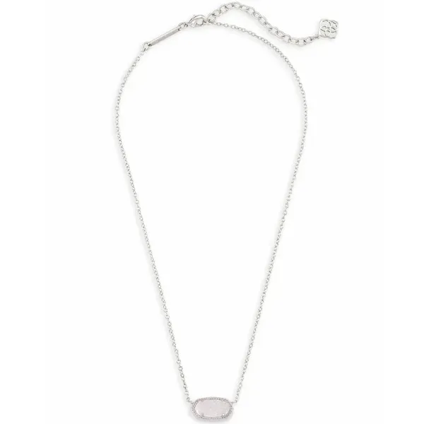 Kendra Scott Elisa Silver Pendant Necklace in Iridescent Drusy Image 2 Kiefer Jewelers Lutz, FL