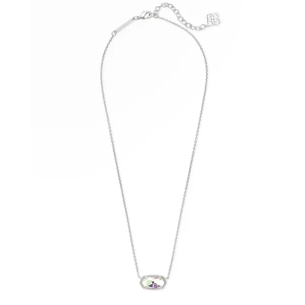 Kendra Scott  Elisa Silver Pendant Necklace in Dichroic Glass Image 2 Kiefer Jewelers Lutz, FL