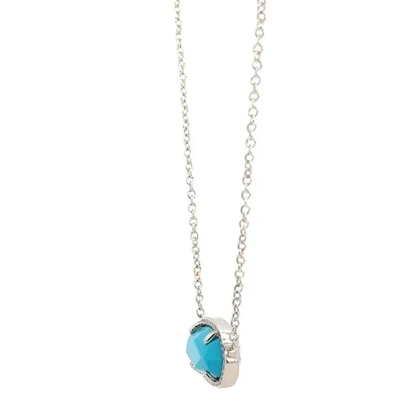Kendra Scott Elisa Rhodium Turquoise Necklace Image 4 Kiefer Jewelers Lutz, FL