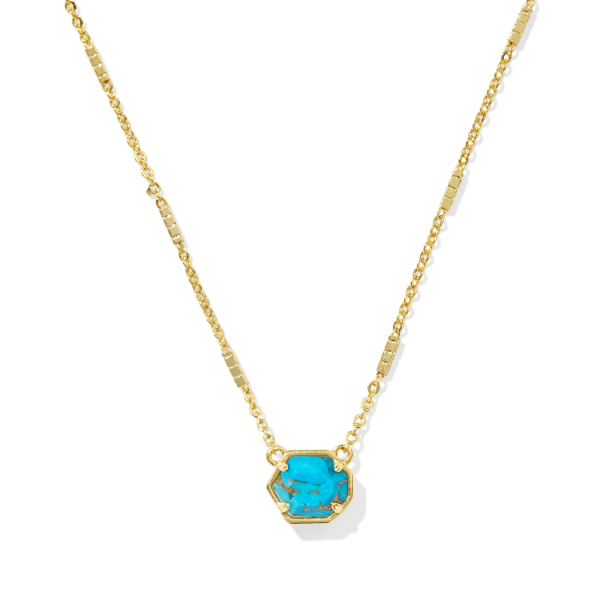 Kendra Scott Mabel Necklace Gold Bronze Veined Turquoise Image 2 Kiefer Jewelers Lutz, FL
