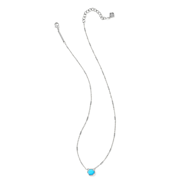 Kendra Scott Mabel Necklace Silver with Turquoise Image 2 Kiefer Jewelers Lutz, FL