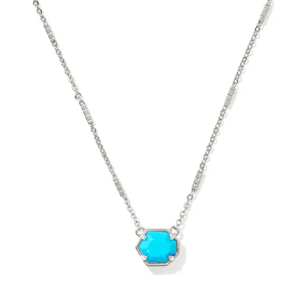 Kendra Scott Mabel Necklace Silver with Turquoise Kiefer Jewelers Lutz, FL