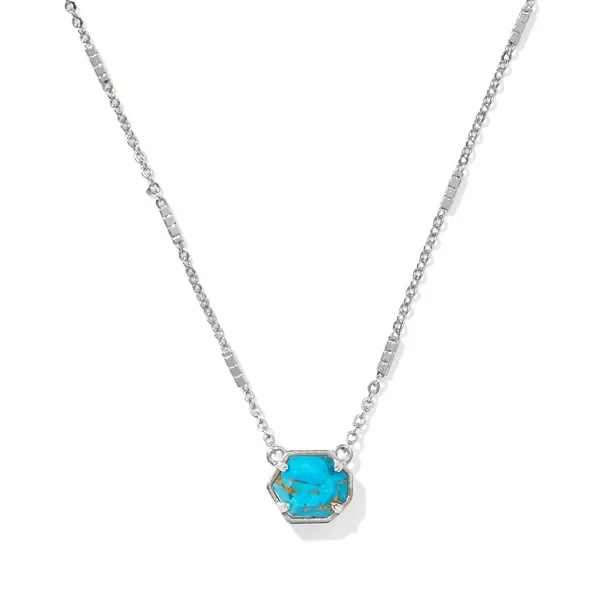 Kendra Scott Mabel Necklace Silver with Bronze Veined Turquoise Kiefer Jewelers Lutz, FL