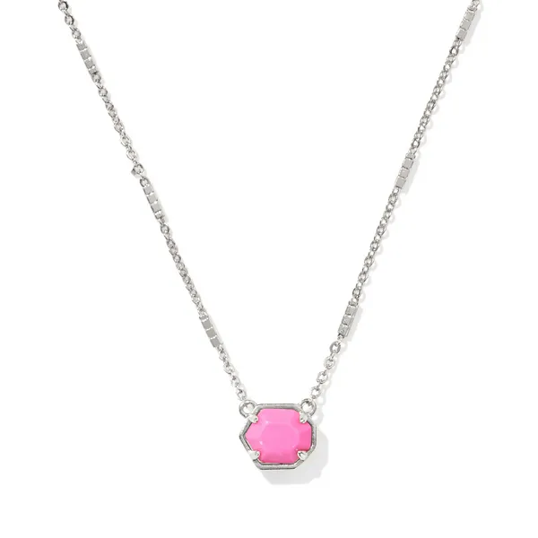Kendra Scott Mabel Silver Necklace with Magenta Magnesite Kiefer Jewelers Lutz, FL
