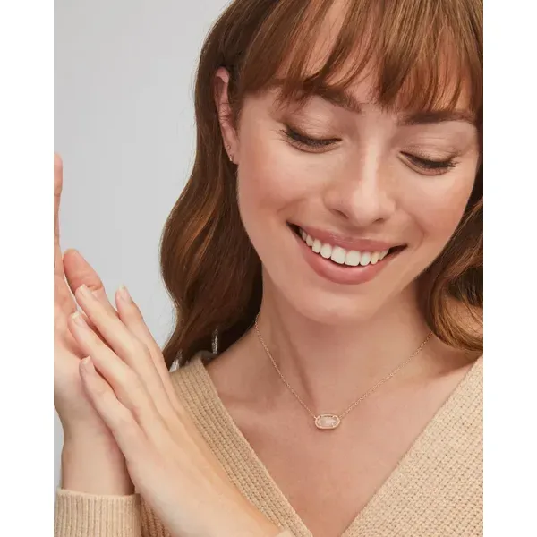Kendra Scott Elisa Gold Rose Quartz Necklace Image 2 Kiefer Jewelers Lutz, FL