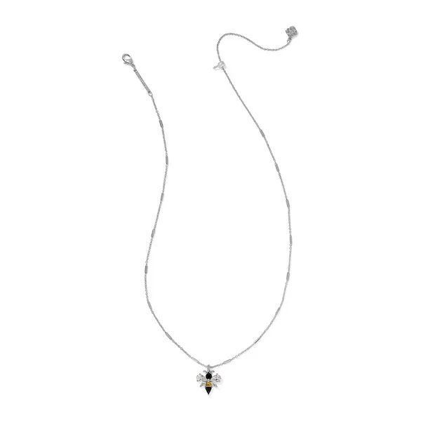 Kendra Scott Silver Bee Short Pendant Necklace Image 2 Kiefer Jewelers Lutz, FL
