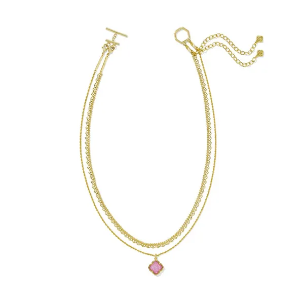 Kendra Scott Mallory Rose in Gold with Blush Ivory Mother of Pearl Multi-Strand Necklace Image 2 Kiefer Jewelers Lutz, FL