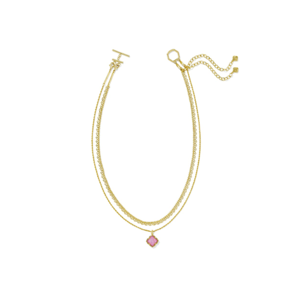 Kendra Scott Mallory Rose in Gold with Blush Ivory Mother of Pearl Multi-Strand Necklace Image 2 Kiefer Jewelers Lutz, FL