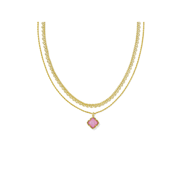 Kendra Scott Mallory Rose in Gold with Blush Ivory Mother of Pearl Multi-Strand Necklace Kiefer Jewelers Lutz, FL