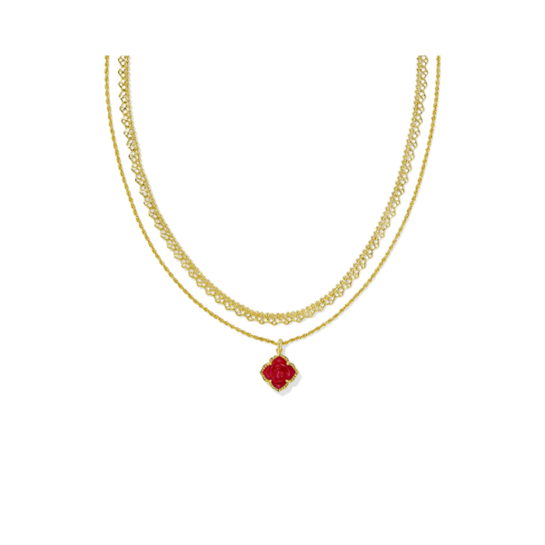 Kendra Scott Mallory Rose in Gold with Red Mother of Pearl Multi-Strand Necklace Kiefer Jewelers Lutz, FL